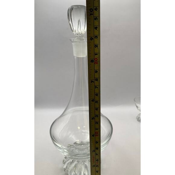 Vintage Libby Decanter Bottle w/ Stopper - (6) Shot/ Cordial Matching Glasses - Picture 6 of 8